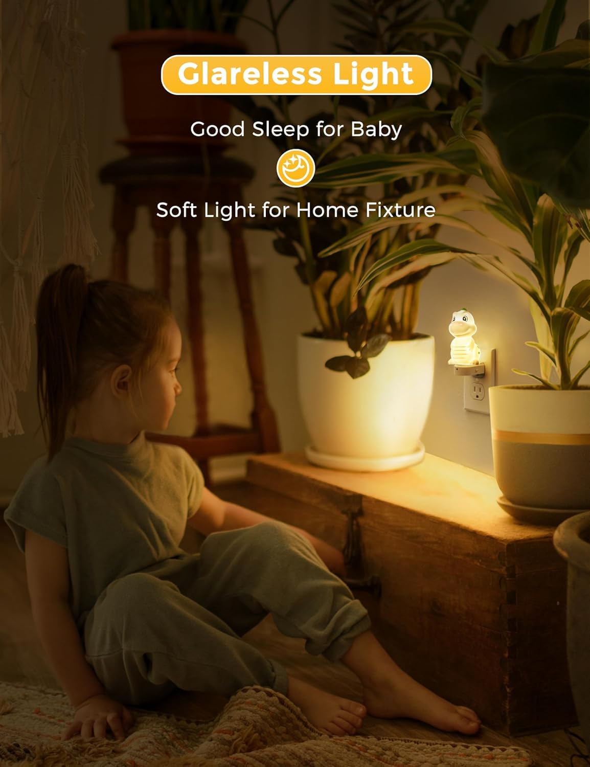 L LOHAS LED Plug in Night Light for Kids,2-Pack 3D Cute Dinosaur Night Lights with Dusk to Dawn Sensor, RGB+Soft White 3000K Dinosaur Night Light,Christmas Birthday Gift Nightlight for Kids,Room Decor