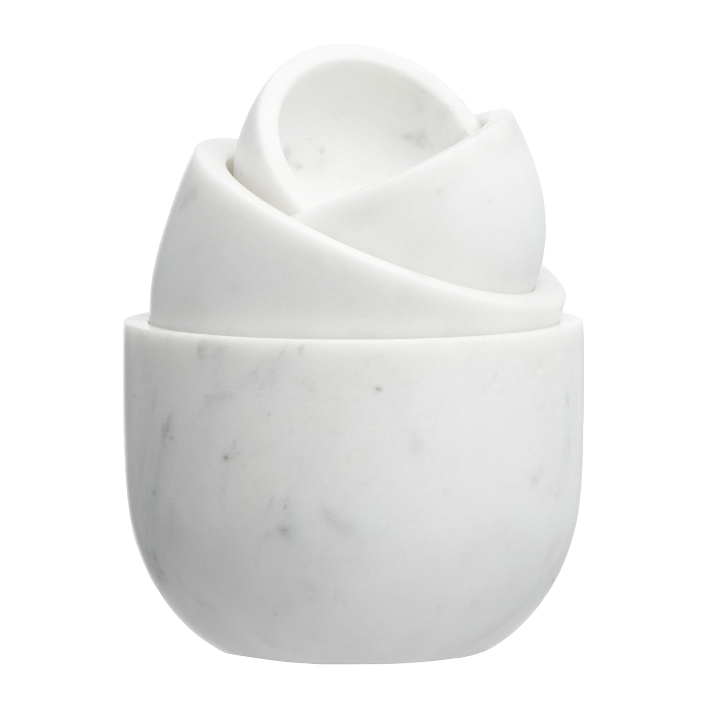 Creative Co-op White Marble Bowls (Set of 4)