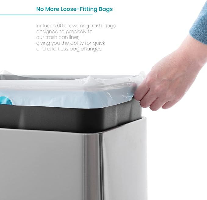 Home Zone Living 2-Pack 8 Gallon Kitchen Trash Bags
