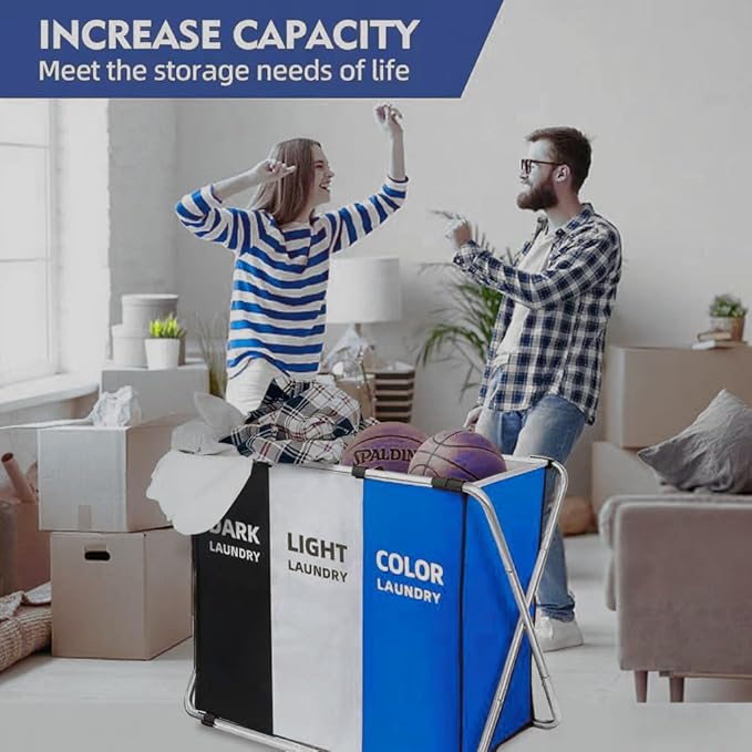 160L Large Laundry Basket, Freestanding Laundry Hamper, Collapsible Tall