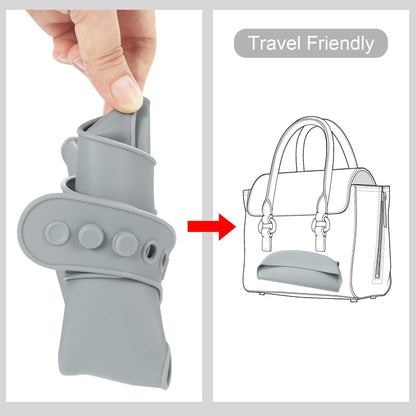 PandaEar Cute Super Thin Light Weight Unisex Silicone Baby Bibs Waterproof (Blue/Purple/Grey)