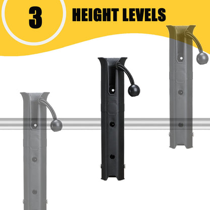 VEXPLO Adjustable Pole Mount Bike Fishing Rod Holder for Bicycle, Boat, Chairs, Cart, Scooter, Motorcycle, ATV & Beach Car, Fishing Pole Holder for Bike Rack with Mount Clamp (1.6" Inner Diameter)
