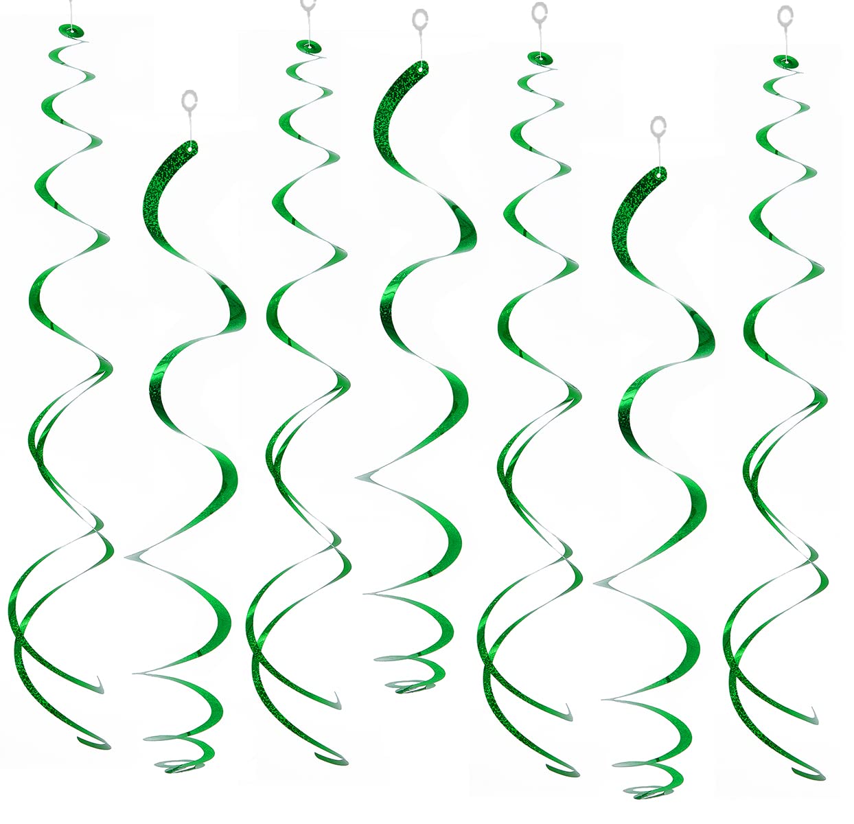 30 pcs Green Hanging Swirl Decorations Ceiling Swirls Party Decorations Plastic Party Streamer, 26"