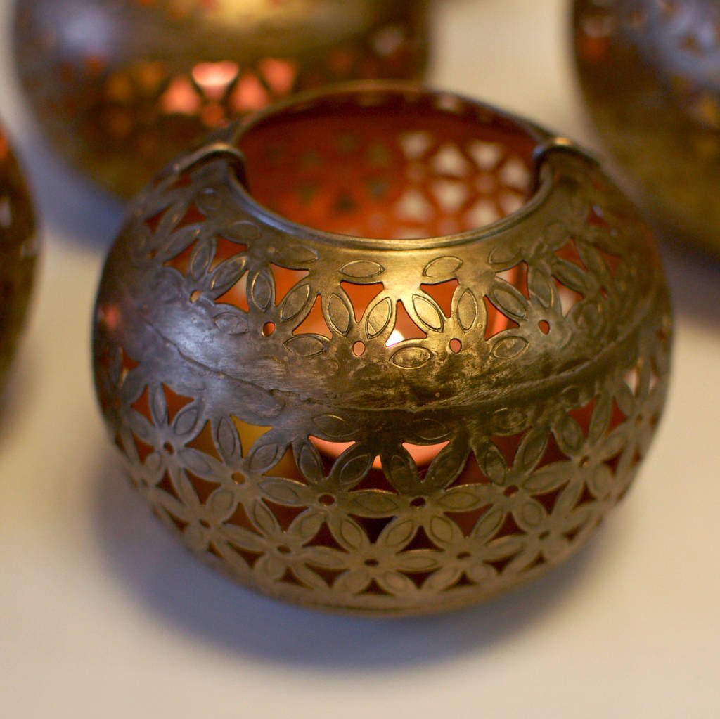 Garden Of Arts Moroccan Vintage Tea Light Holder Lantern for Christmas Lighting