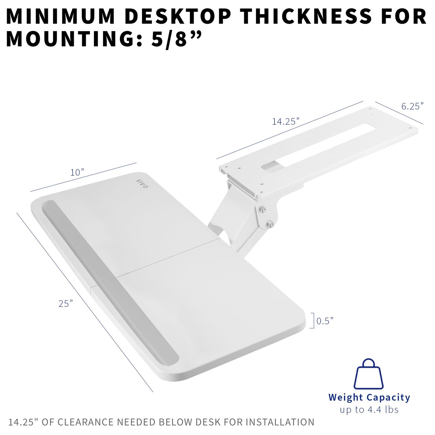 VIVO Adjustable Computer Keyboard & Mouse Platform Tray Ergonomic Under Table Desk Mount Drawer Underdesk Shelf (MOUNT-KB03B)