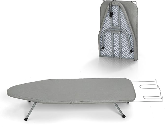 Tabletop Ironing Board with Iron Rest, Small Ironing Board Foldable with Heat