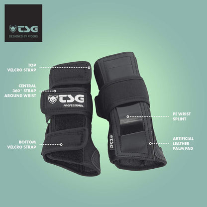 TSG Professional Wristguard, Ergonomic Splint, Palm, Wrist Support, Hardshell, Snowboarding, Skiing, Downhill, Skateboarding, Swiss Design
