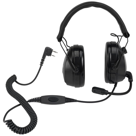 Retevis EHK012 Foldable Two Way Radio Headset with Mic,Noise Reduction,Volume Adjust, Compatible with Baofeng UV-5R BF-F8HP PRO AR-5RM Pxton PX-888S, for RT22 RT68 RT86, 2 Way Radio Headset(1 Pack)