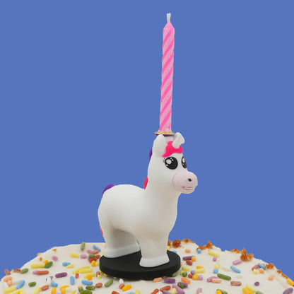 GOOFBALLS Birthday Candle Holder – Hilarious Novelty Party Decoration & Gag Gift for Friends, Family, and Coworkers – Small Joke Candle Stand for Cakes- Unicorn