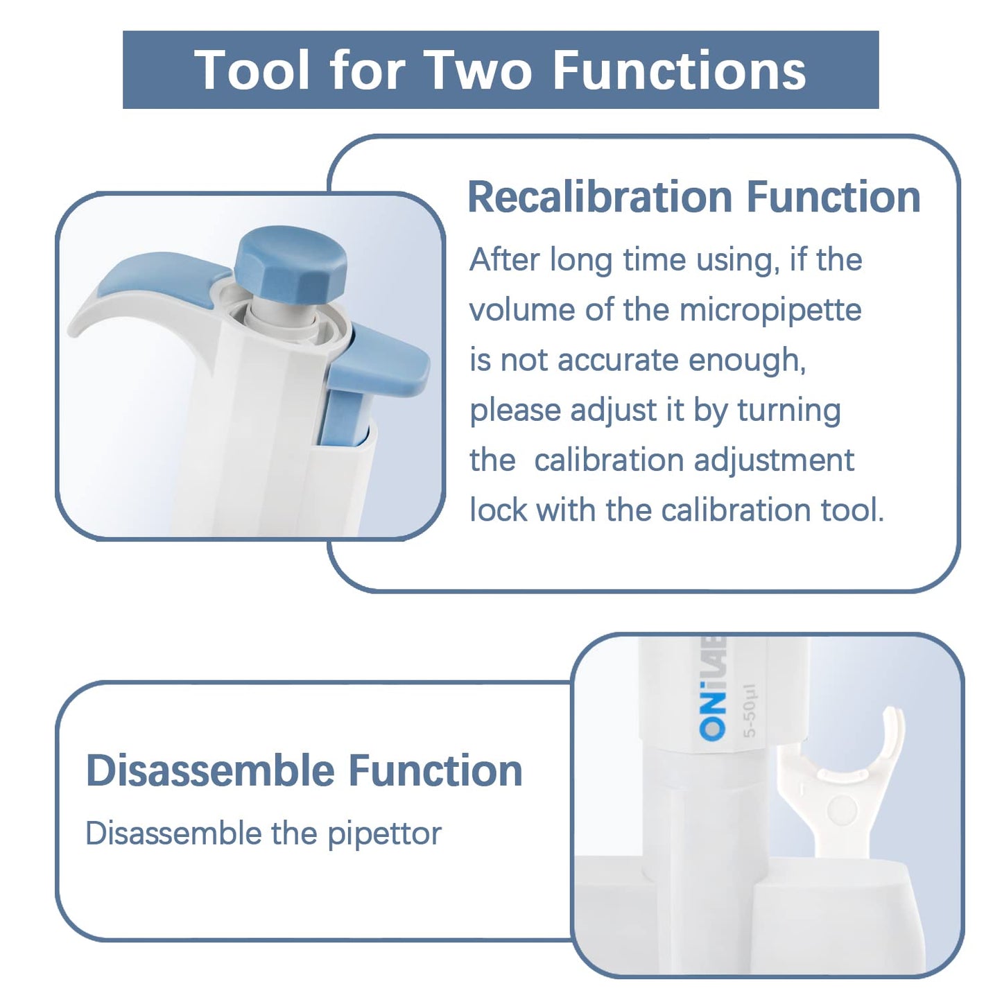 ONiLAB Lab Micropipette, Adjustable Volume 12-Channel Multichannel Pipettors, 50-300μl
