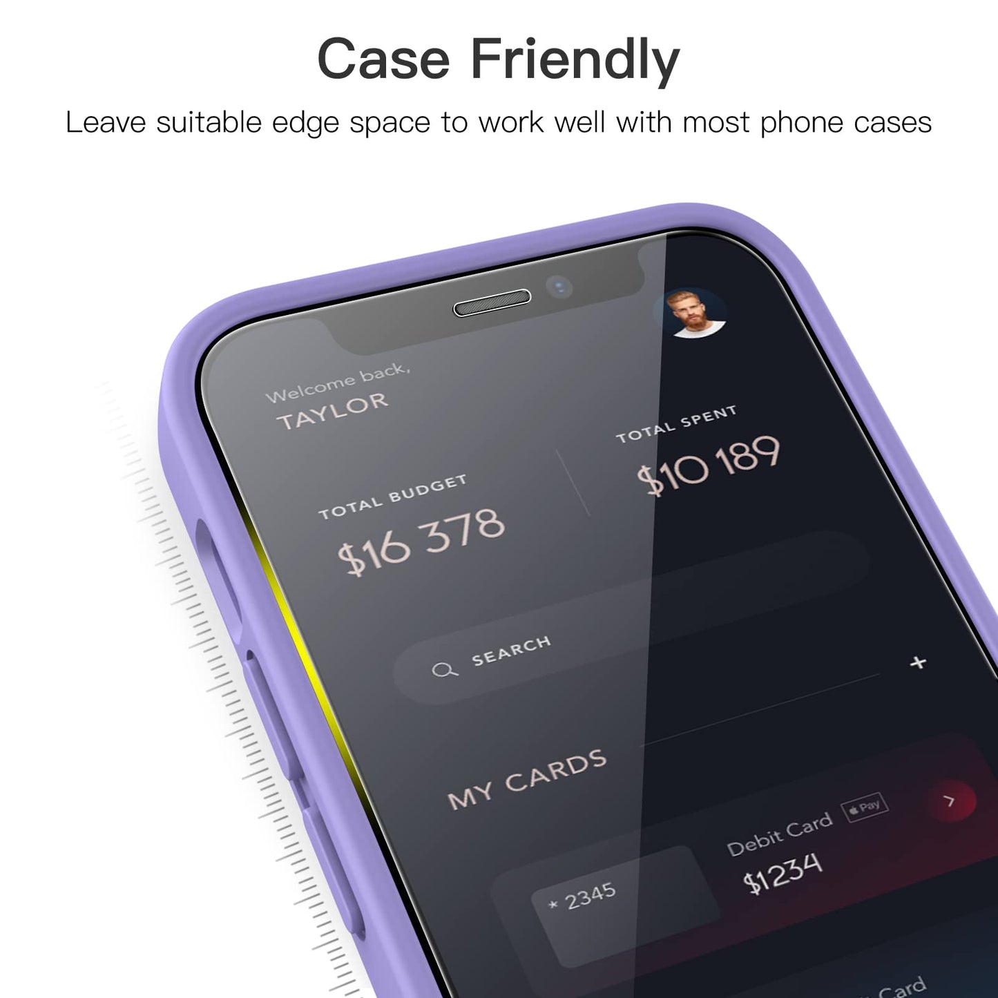 JETech Full Coverage Screen Protector for iPhone 16e 2025, iPhone 13/13 Pro 6.1-Inch, Tempered Glass Film with Easy Installation Tool, Case-Friendly, HD Clear, 3-Pack