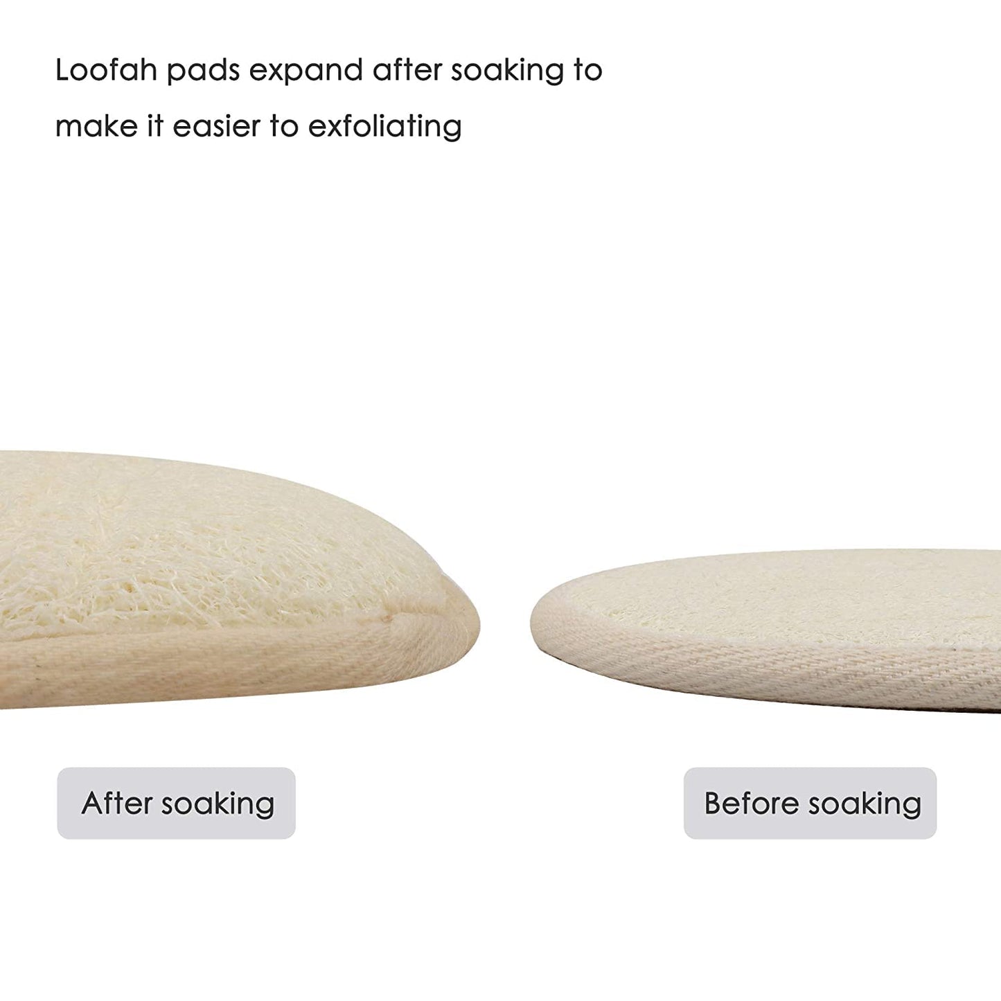 10-Pack Exfoliating Loofah Sponge Pads - Natural Luffa & Terry Cloth, Body Scrubbers for Shower & Bath Mooerca 1