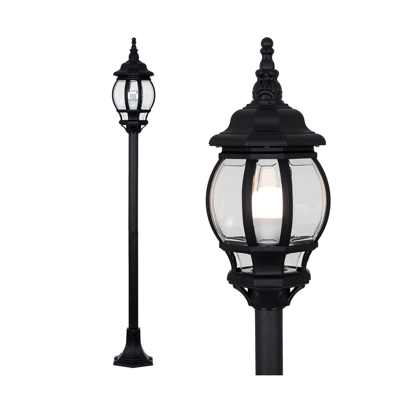 MiniSun | Modern Black Bollard Lamp Post Light | Post Lights, Home Décor & Improvement Essential