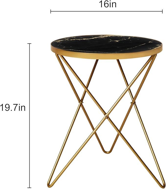 HLR Modern Round Side Table, End Table
