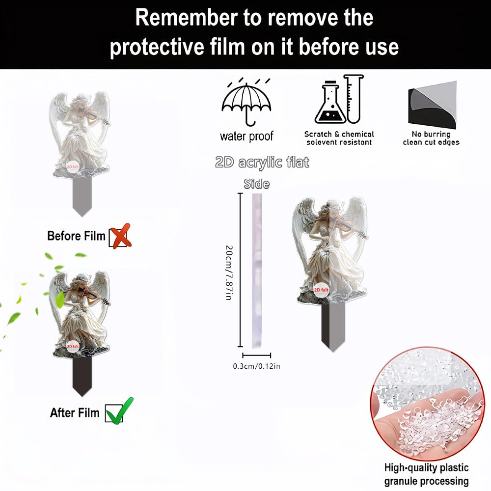 YUEYINGMG Garden Decor, Acrylic 2D Stake, Pot Plants Garden Yard Lawn Outdoor Fairy Statue Ornaments, Fairy Garden Accessories Decoration (Style B)