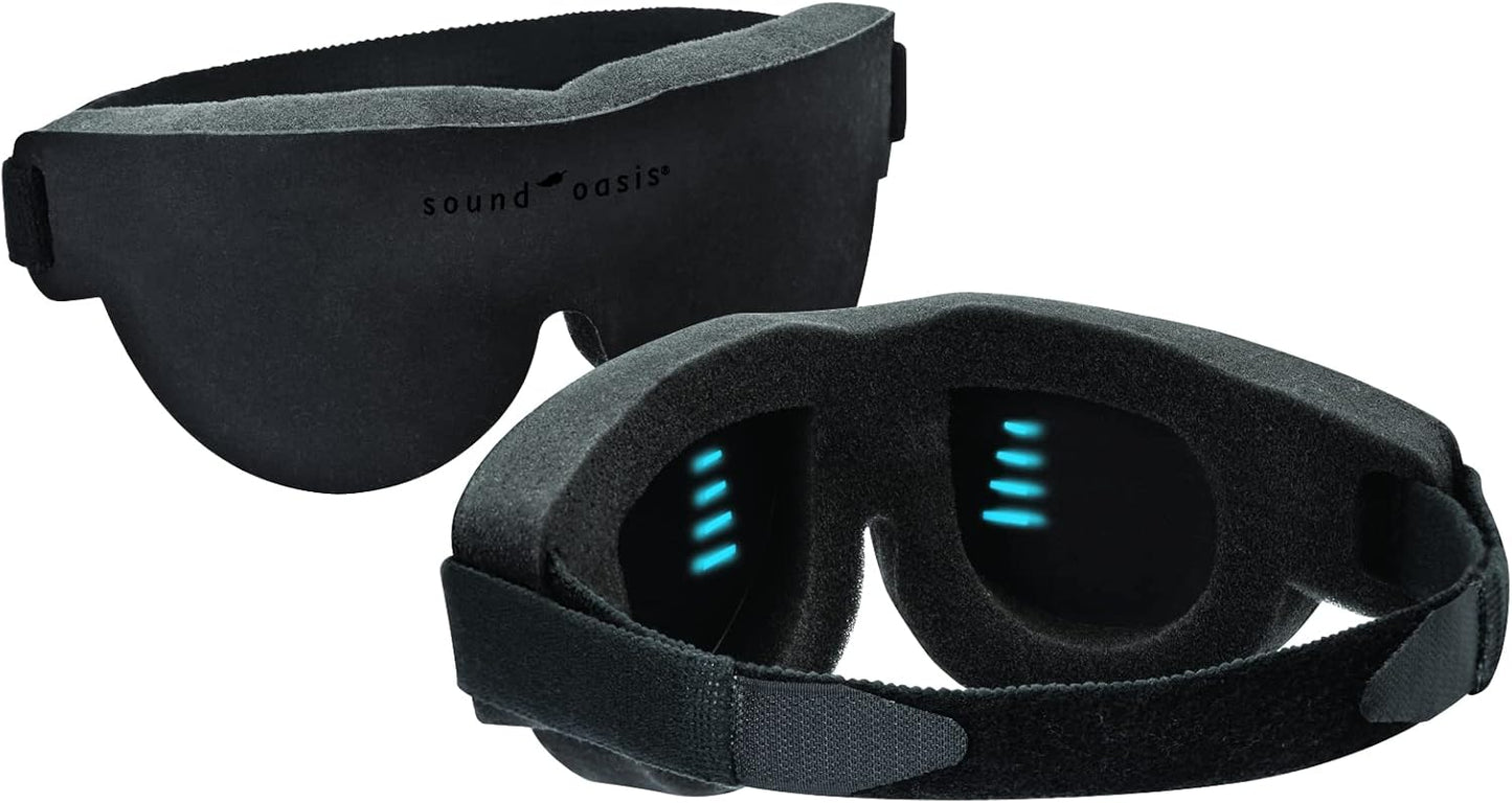 Sound Oasis GTS-1000 Glo to Sleep Eye Mask, Night-time Adult Sleep Aid for Men and Women, Tranquil Deep REM Sleep, Relaxation Zen Therapy, Contoured Hypoallergenic Material