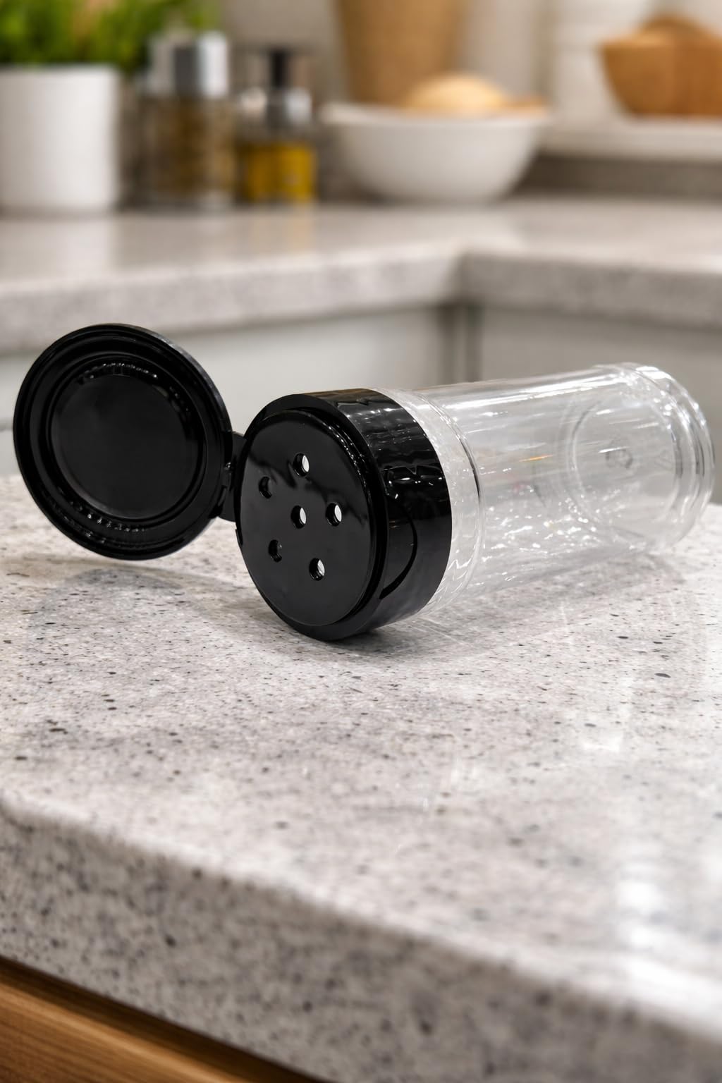 Clear Plastic Spice Shaker Bottle 100ml (6 Pack) – Empty Seasoning Container with Dual Flip Lid, BPA-Free Refillable Spice Jar for Salt, Pepper, Herbs & BBQ Rubs