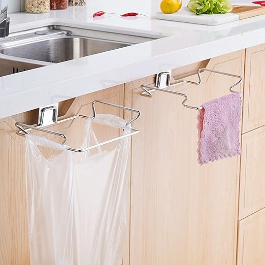 2 Pcs Large Stainless Steel Trash Bag Holder
