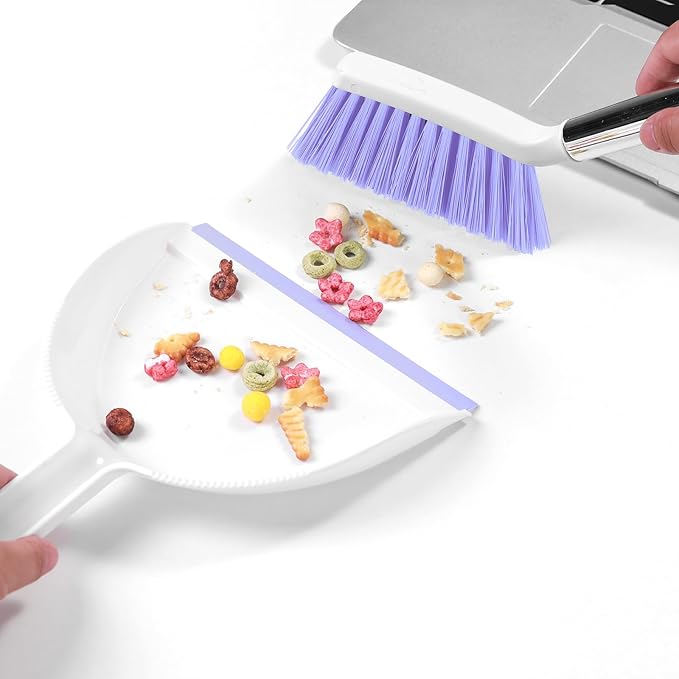 NACENA Mini Broom and Dustpan Set, Small Dust Pan and Brush Set
