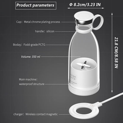 OTPEIR Portable Blender for Shakes and Smoothies with 11.83 Oz Travel Cup and Lid,Durable Stainless Steel Blades for Juice Blending Performance, Pink