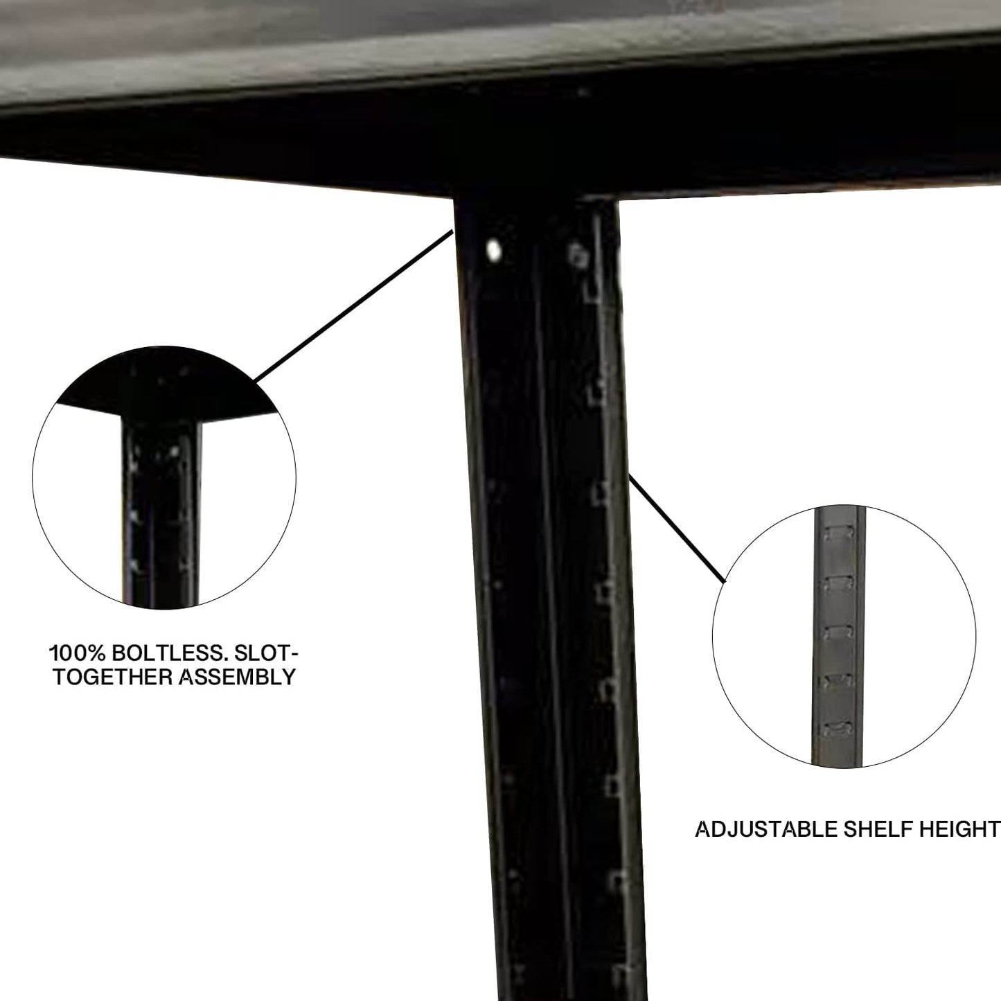 shine planet 5 Tier Garage Shelves Metal Storage Shelves, Heavy Duty Shed Storage Racking for Warehouse Workshop Office(Black,90x40x180cm)