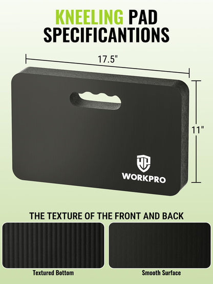 WORKPRO Extra Thick Kneeling Pad, Soft NBR Foam Cushioning for Knee, Large Foam Kneeler Mat for Gardening, Bathing Baby, Exercise, Workout Supplies, 17.5 x 11 x 1.5 in, Black
