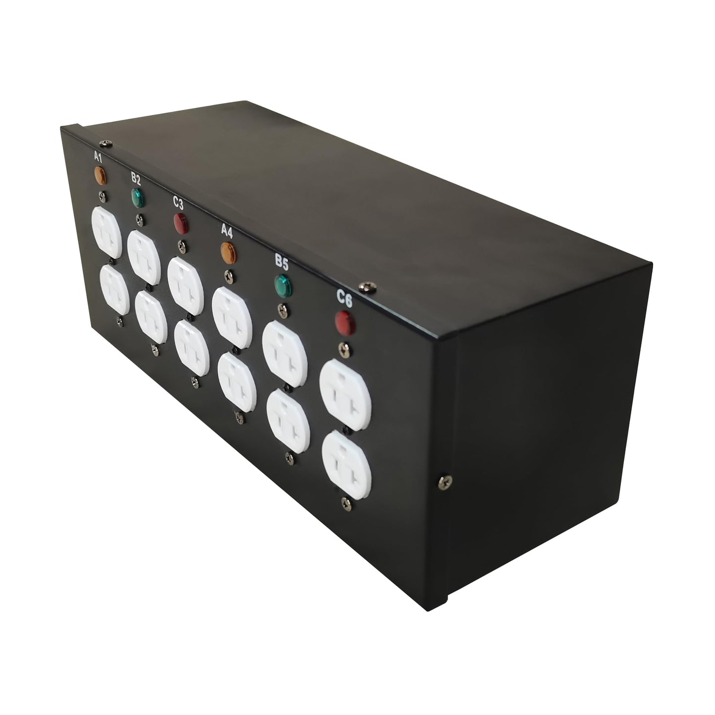 JUNMAN 6 Channel L14-30 to 12 Edison Power Distro Distributor Box for Stage DJ Lighting Party Event Show