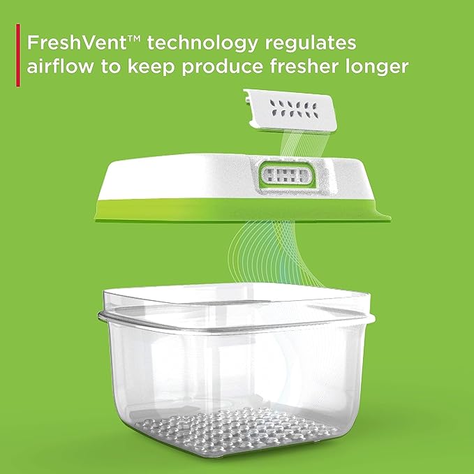 Rubbermaid FreshWorks Produce Saver, Medium and Large Storage Containers