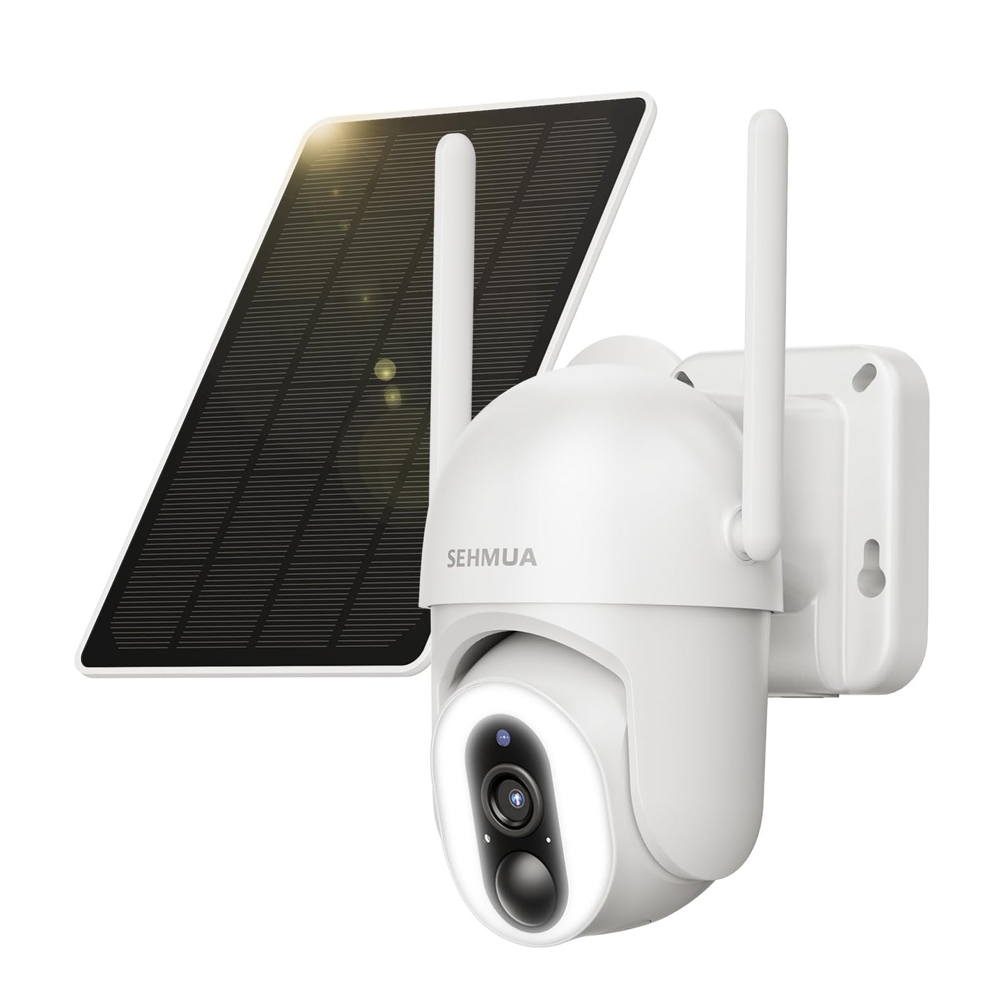 SEHMUA 2K Solar Security Cameras Wireless Outdoor, 2 Pack 360° View Pan/Tilt WiFi Security Camera Outside with Color Night Vision,Easy to Install, PIR Alarm, 2-Way Audio