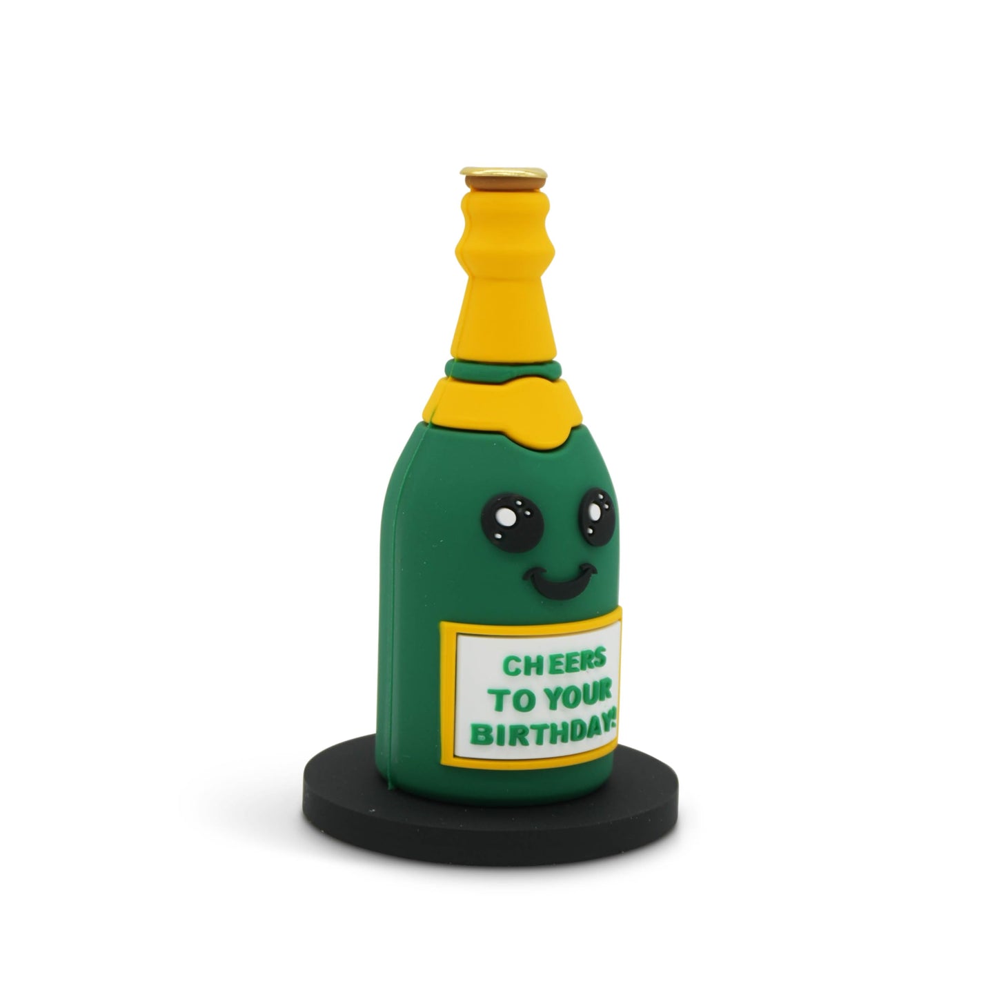 GOOFBALLS Funny Birthday Candle Holder – Humorous Party Decoration & Gag Gift – Quirky Cake Topper for Adults & Friends - Champagne