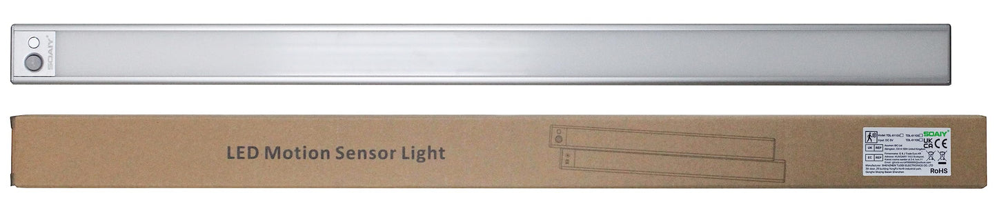 SOAIY LED Dimmable Under-Unit Light 60 cm Kitchen Lamp 4500 mAh Rechargeable Cabinet Lighting with Motion Sensor 3 Light Heat 2700 K - 6500 K Magnetic Light Strip for Kitchen Cabinet Wardrobe Bathroom