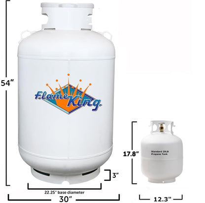 Flame King YSN420DOT 420LB DOT Propane Tank, Multi-Valves with Accurate Gas Level Gauge