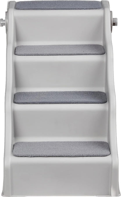 Amazon Basics Foldable Dog Steps for Bedroom and Sofa, Grey, 60.7 x 40.9 x 50.2 cm
