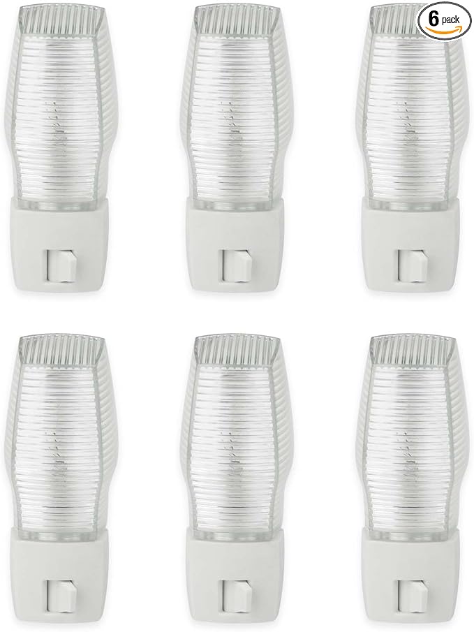 OSKOS 6 Pack Plug in Night Light with Manual On/Off Switch, 7W Incandescent Bulb Included, ETL Listed
