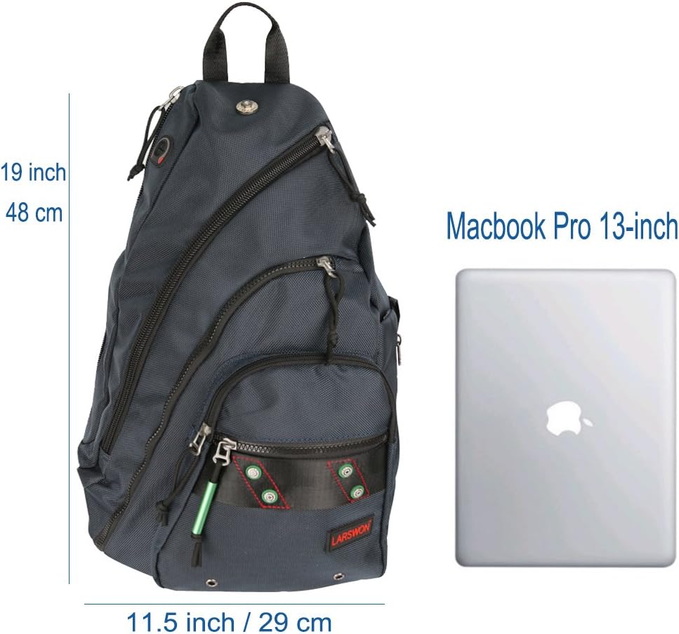Sling Backpack, Sling Bag for Laptop, Crossbody Bag for Men, Larswon Shoulder Bag for Women, Laptop Backpack, Backpack