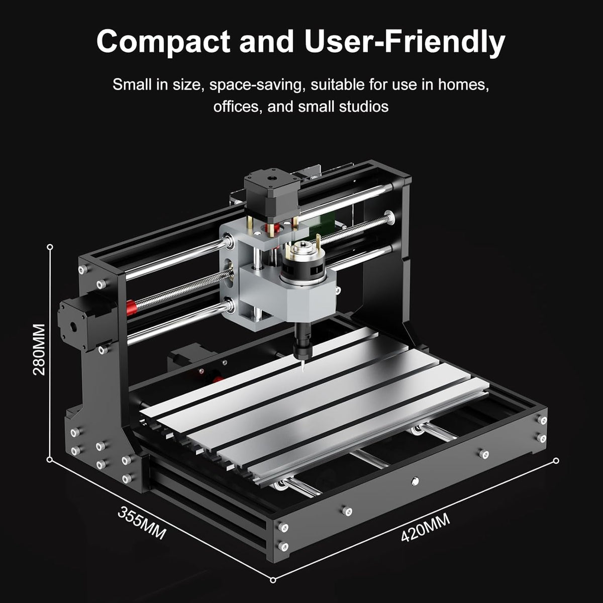 TTC3018 CNC Router Machine 3-Axis Engraving Machine Metal Engraver GRBL Control with Built-in WiFi, 775 Spindle Motor, Engraver Desktop CNC for Wood, Acrylic, Plastic, Aluminum (Black)