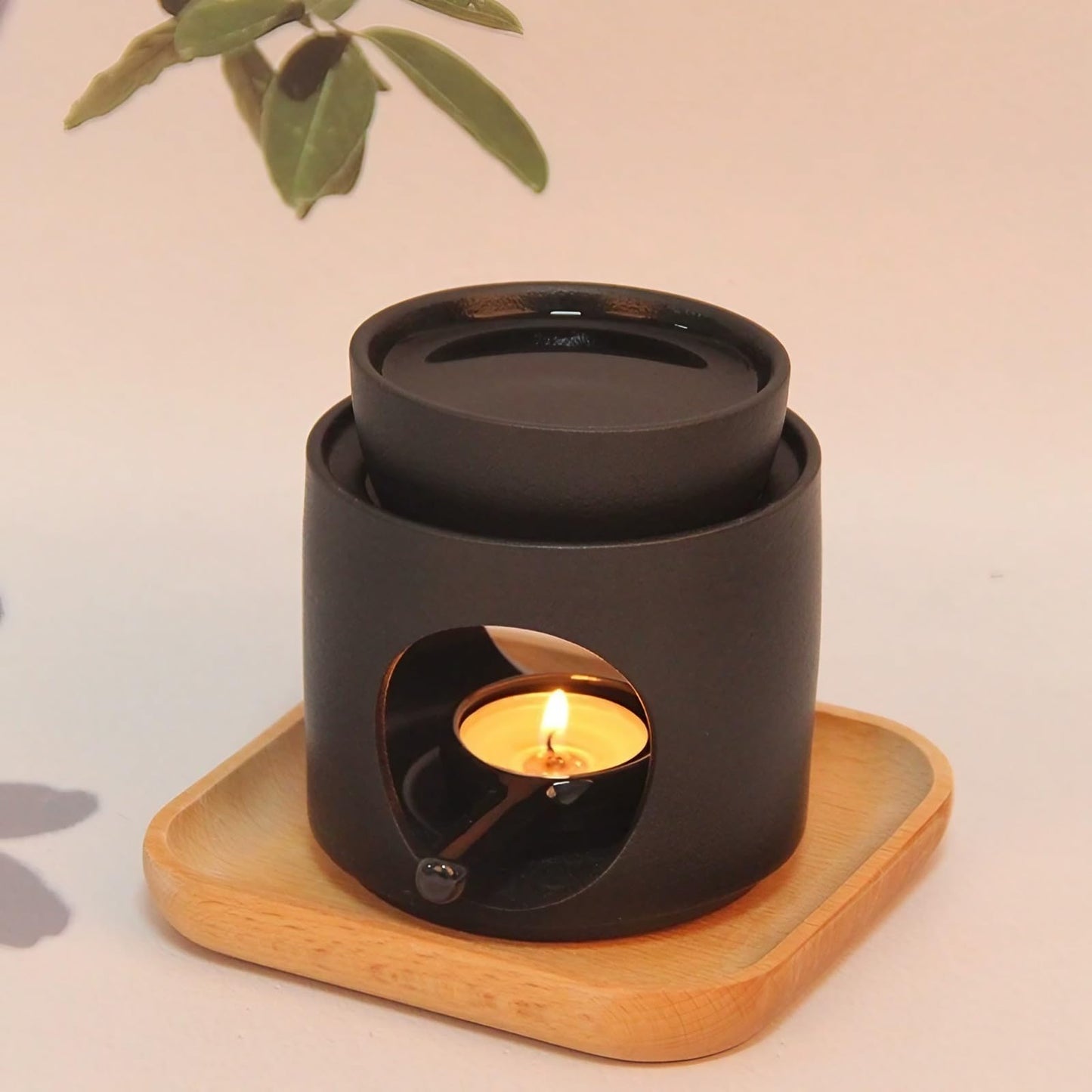 Tychoncity Ceramic Fragrance lamp with Tea Light Holder,Wax Melt Warmer Candle Tealight Ceramic Wax Burner