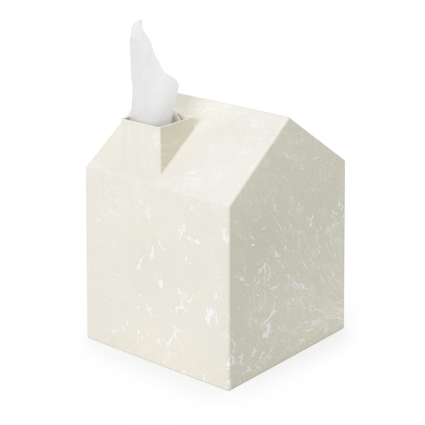 Umbra Casa Tissue Box Cover – Modern House-Shaped Tissue Box Holder for Standard Square Boutique Tissue Boxes, Ocean Plastic, Bathroom & Home Décor, Ocean Sand