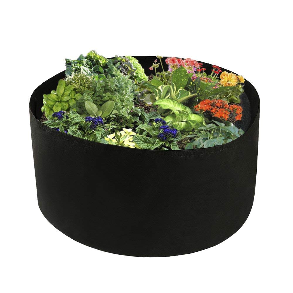 Xnferty 100 Gallons Extra Large Round Raised Garden Bed, Deep Soil Diameter 38"/ Height 20" Planting Container Grow Bags Durable Felt Fabric Planter Pot for Plants,Vegetables,Flowers (Black)