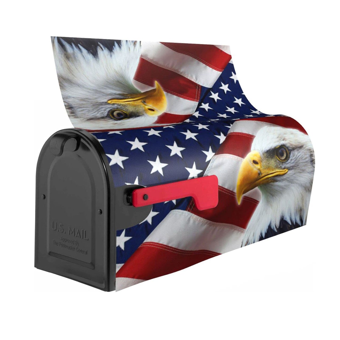 Sweetshow Patriotic American Flag Mailbox Cover Magnetic 21x18 Inch with USA Flag Eagle Decor for Garden Yard Home Decoration