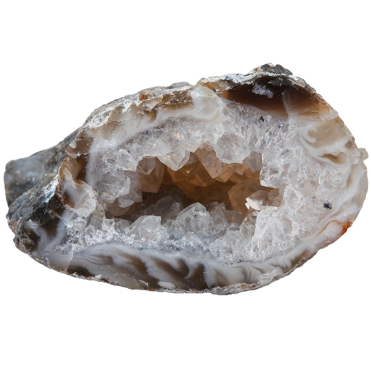 mookaitedecor Set of 2 Natural Agate Geode Crystal Druzy Cluster, Irregular Geode Rocks Quartz Stone Mineral Specimen for Collection Home Office Decor, 13-56g