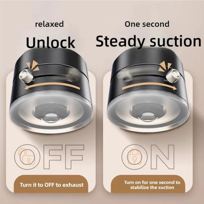 Oudvaker Foldable Magnetic Vacuum Phone Holder, 360° Electric Suction Car Mount, Double-Sided Swivel Stand for Car, Mirror, Gym, Kitchen, Hands-Free Portable Phone Holder (Black)