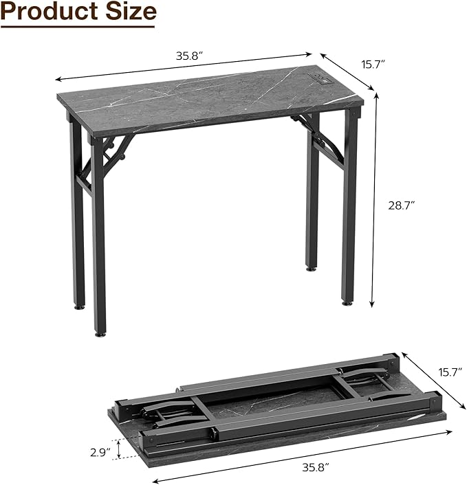 TEMI Small Computer Desk Folding Table