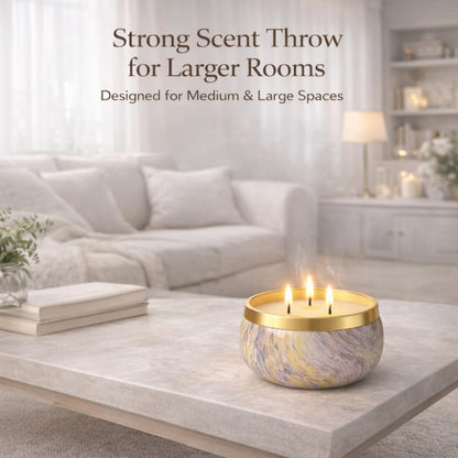 YMing 3-Wick Candle Gift Set, 3 Pack, 14 oz Each, Scented Candles for Home, White Tea & Sage, Vanilla & Amber, Cashmere Cedar