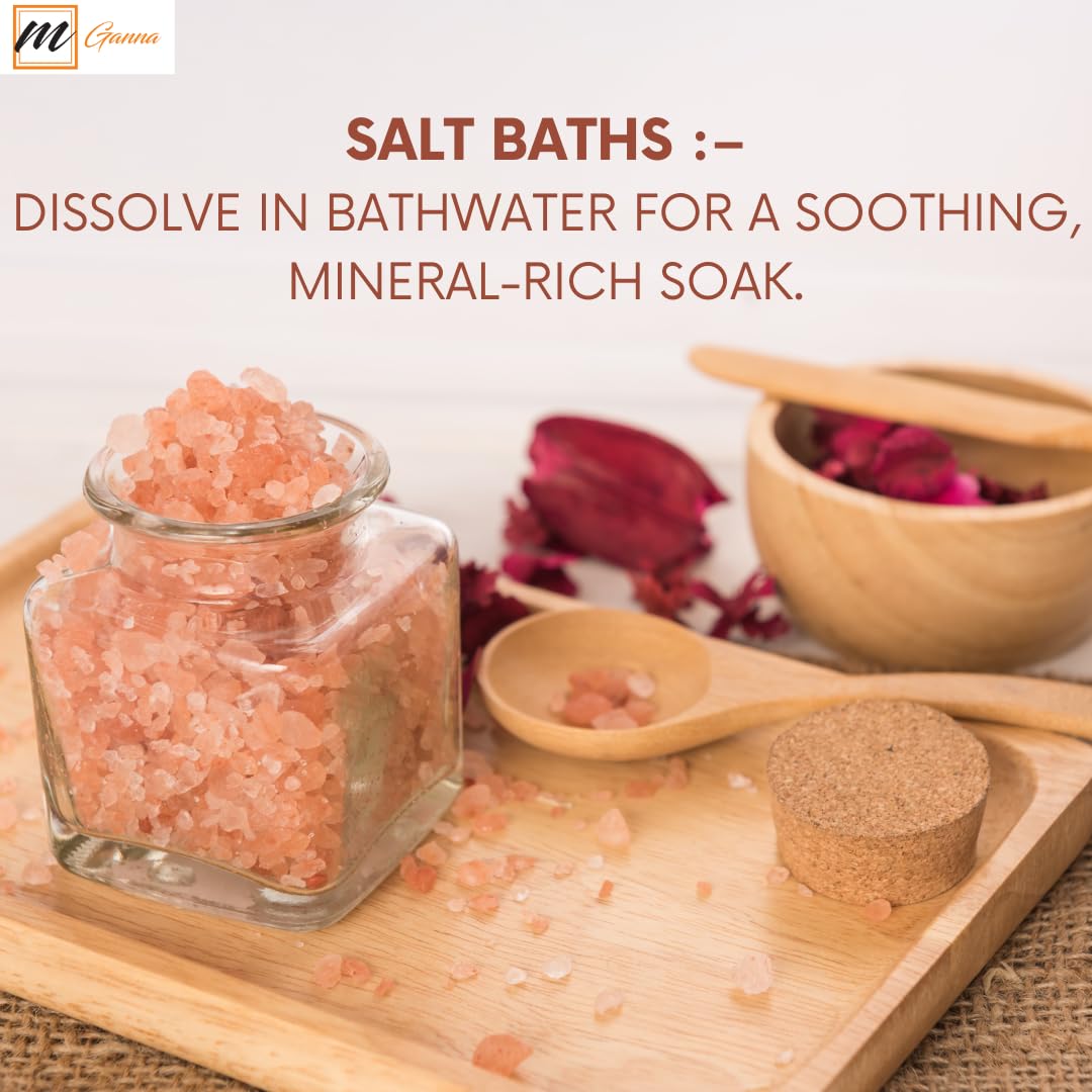 mGanna 100% Natural Himalayan Pink Salt Granules - Use as Cooking or Bath Salt 227 GMS / 0.5 lbs