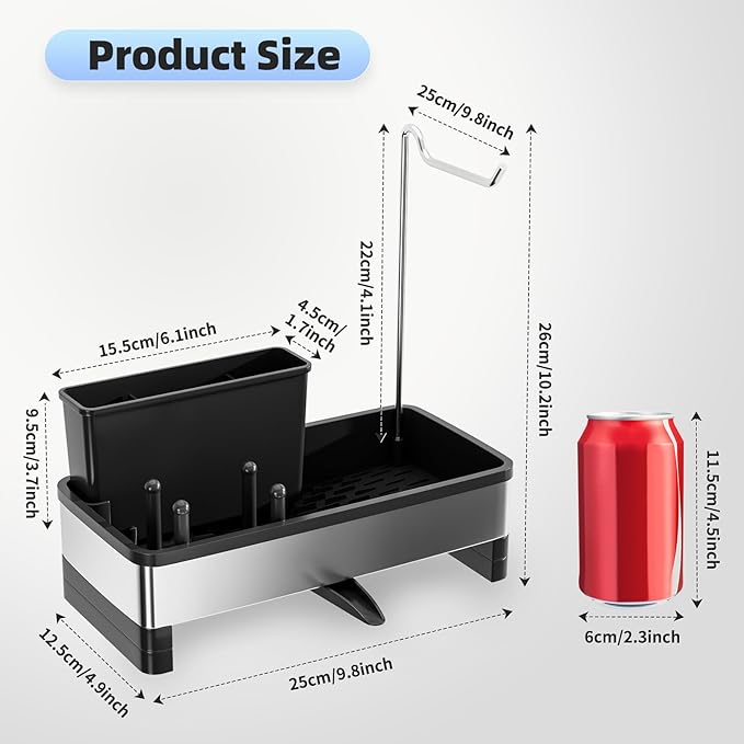 Ewaiira Stainless Steel Sink Caddy, Sponge Holder