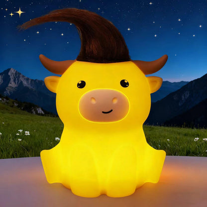 DREAMING MY DREAM Highland Cow Night Light,Cute Dimmable Farm Animal Highland Cattle Lamp,Soft Bedside Lamp for Nursery Bedroom,Decor Gifts for Adults Kids Boys Girls Christmas Gifts