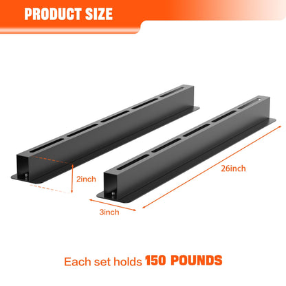 TORACK Garage Ceiling Bin Storage Rack, Adjustable Heavy Duty Overhead Tote Storage Rail System(for 5 Bins, Bins are not included)