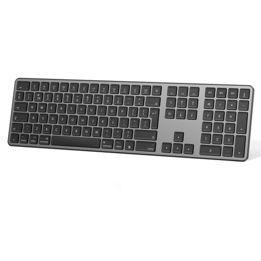 OMOTON Wireless Bluetooth Keyboard for Mac (MacBook/MacBook Air/MacBook Pro/iMac/iMac Pro/Mac Pro), Rechargeable Keyboard for Mac OS, with 3 Bluetooth channels, Quiet Typing, QWERTY