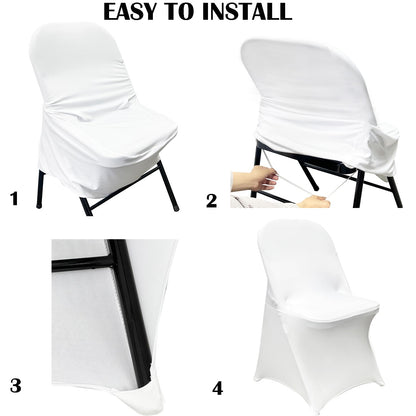 Maiangel 40PCS Stretch Spandex Folding Waterproof Chair Covers,Universal Fitted Chair Cover Protector for Wedding Party Banquet Holidays Celebration Decoration(40, White New)